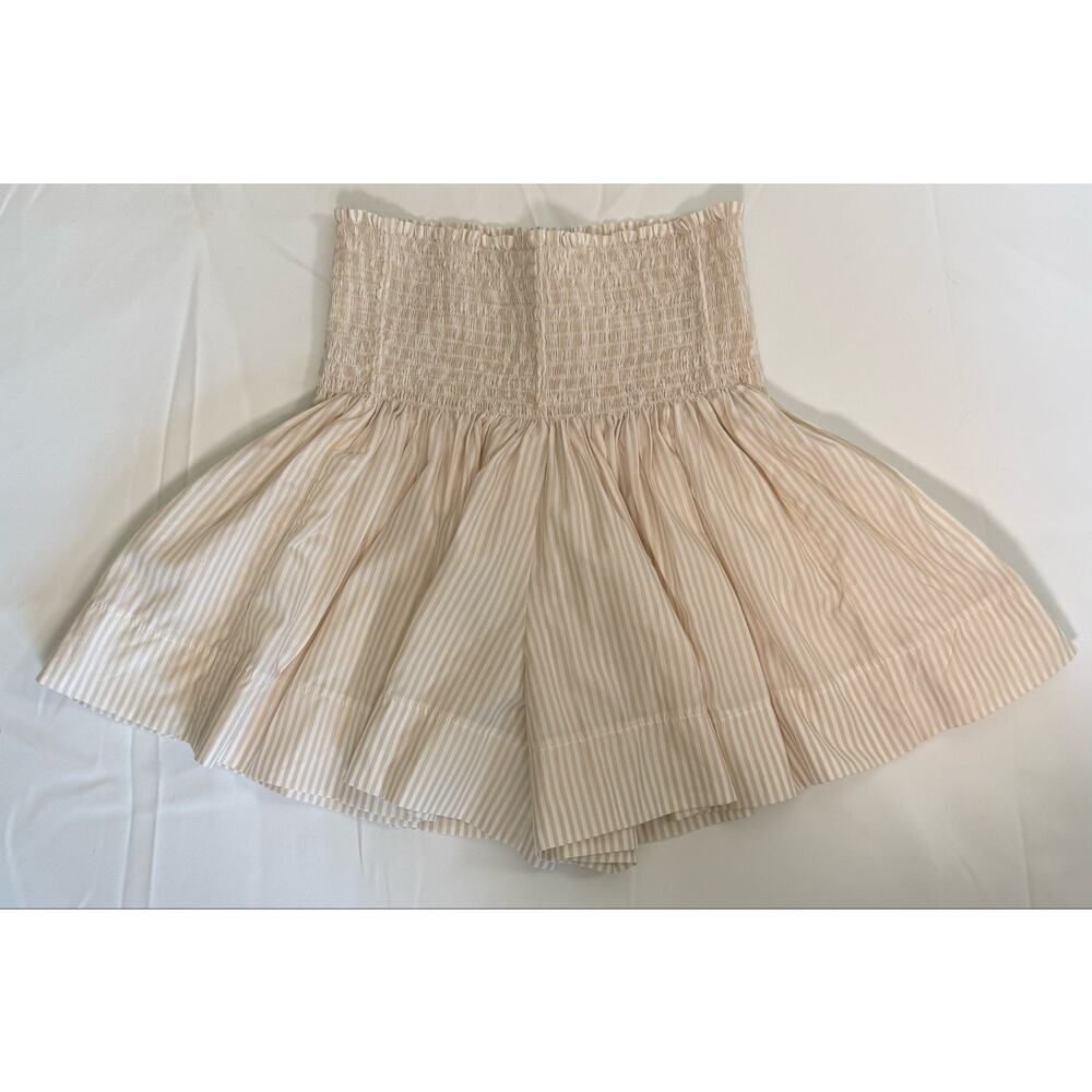Koch Erica Shorts White & Beige Striped Small Culotte Shorts